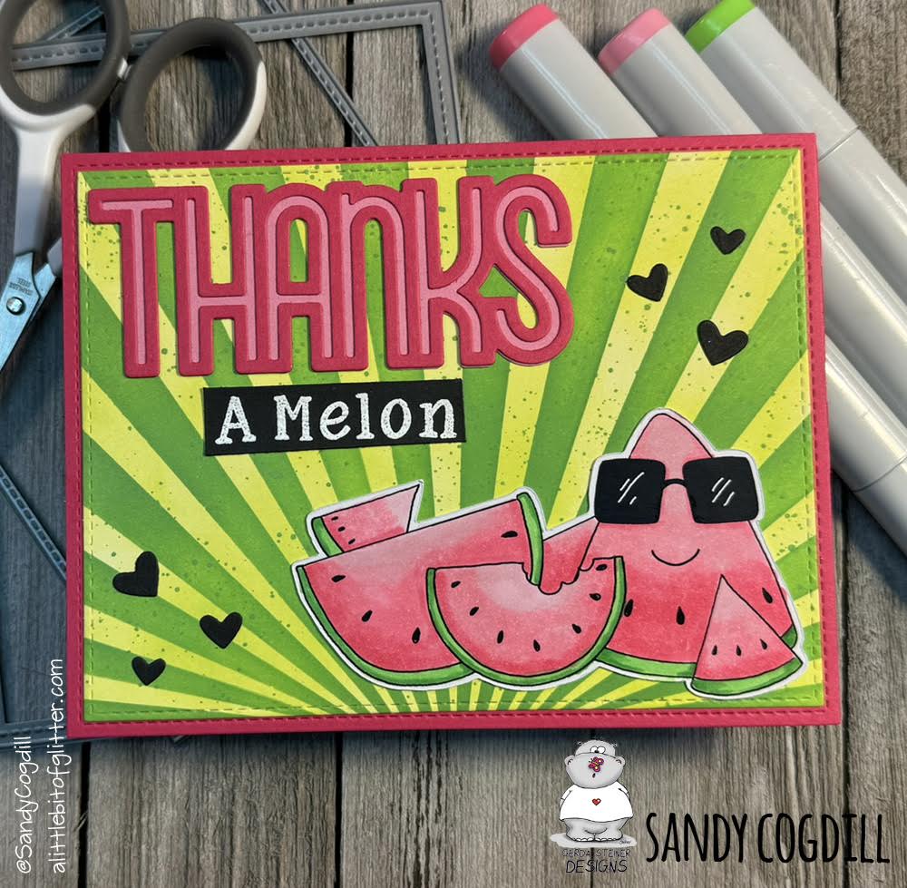 Thanks A Melon Printable Greeting Card by Sandy