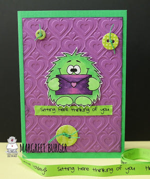 Monster holding letter - Card by Margreet