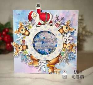 Namasleigh Christmas Card with Circle Spinner and Shaker Center