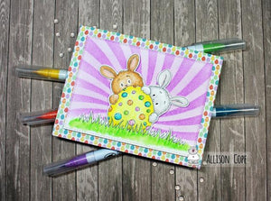 Easter Bunnies Card using our FREE Digi Stamp!