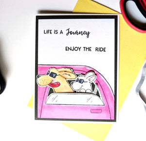 These cute Puppies Enjoy the Ride - Clear Stamp Set
