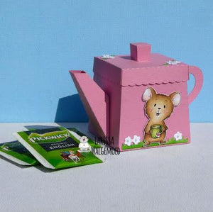 Pink teapot with Tea-riffic mouse - Larissa
