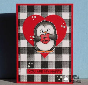 Penguin with heart digital stamp - Be mine! - Larissa