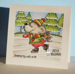 Ice skating mouse (digital stamp) - Larissa