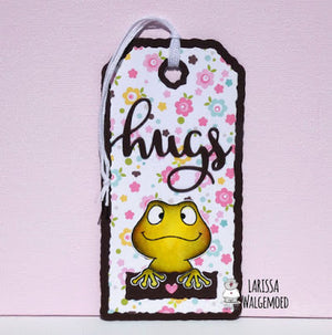 Frogs (Clear stamps) - Hugs tag - Larissa