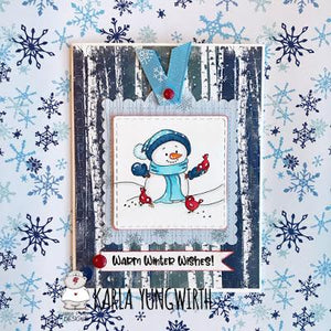 Snowman & Birds Winter Card by Karla