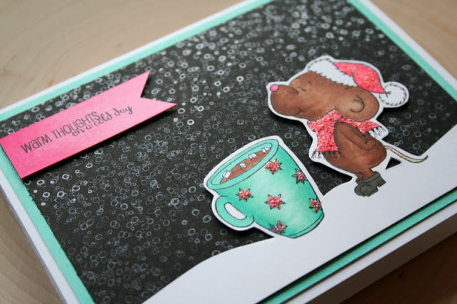 Fussy Cutting a Winter Scene and Stamping a Blizzard