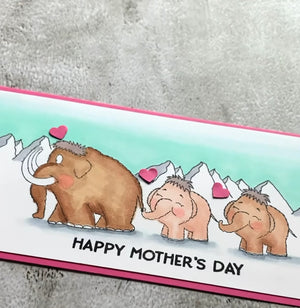 DIY Mother's Day card with these cute Mammoths.