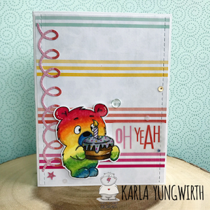 Birthday Bear Rainbow Card with Karla