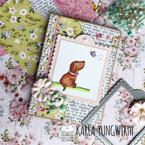 Dog And Butterfly, Digital Stamp Set, CardMaking, Handmade