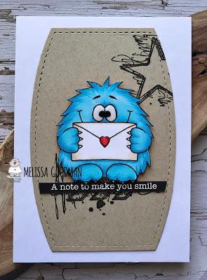 Monster with a letter - Fun card by Melissa Goodman