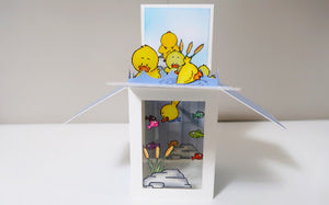 Lucky Duck Pop Up Box with Bottom Window - InsideoutJeans (Jeannie)