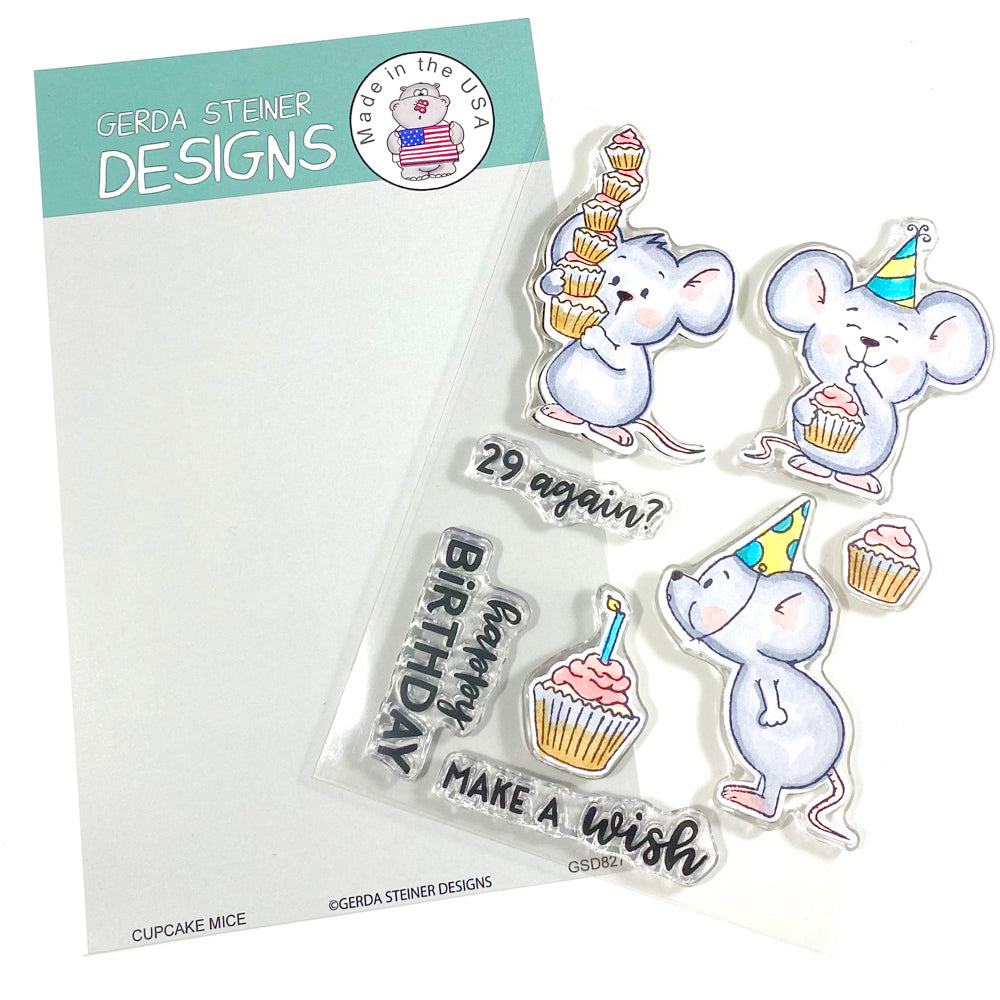 Cupcake Mice - 4x6 Clear Stamp Set