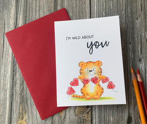 Tiger with Hearts - Printable Greeting Cards Set - GSD856