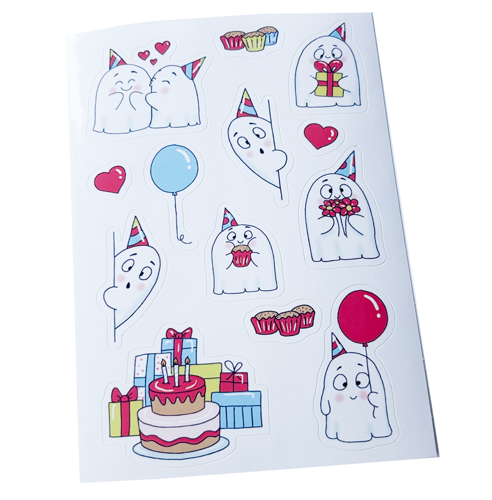 Ghosts - Birthday Gifts - Stickersheet