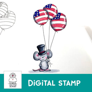 Happy 4th Mouse - Digital Stamp