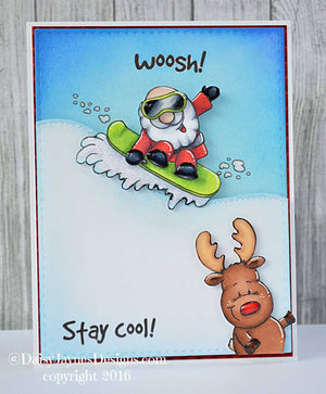 Sportsy Santa 4x6 Clear Stamp Set - Clearstamps - Clear Stamps - Cardmaking- Ideas- papercrafting- handmade - cards-  Papercrafts - Gerda Steiner Designs