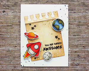 Blast Off 4x6 Clear Stamp Set - Clearstamps - Clear Stamps - Cardmaking- Ideas- papercrafting- handmade - cards-  Papercrafts - Gerda Steiner Designs