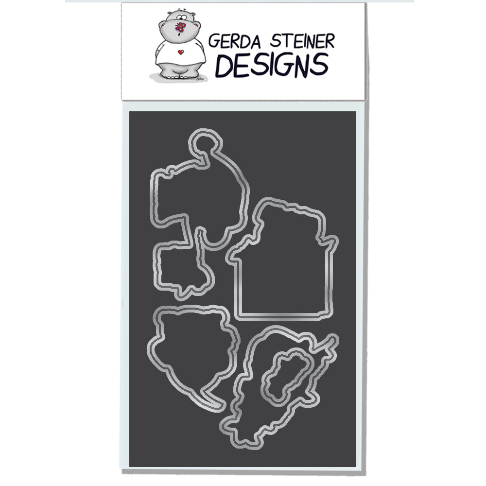 Christmas Puppies 4x6 Die Set - Clearstamps - Clear Stamps - Cardmaking- Ideas- papercrafting- handmade - cards-  Papercrafts - Gerda Steiner Designs