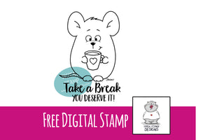 Coffee Mouse Digital Stamp - Clearstamps - Clear Stamps - Cardmaking- Ideas- papercrafting- handmade - cards-  Papercrafts - Gerda Steiner Designs