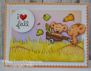 Fall Mice 4x6 Clear Stamp Set - Clearstamps - Clear Stamps - Cardmaking- Ideas- papercrafting- handmade - cards-  Papercrafts - Gerda Steiner Designs