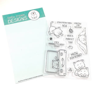 Playful Kitten 4x6 Clear Stamp Set - Clearstamps - Clear Stamps - Cardmaking- Ideas- papercrafting- handmade - cards-  Papercrafts - Gerda Steiner Designs