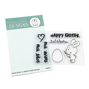 Brush Bunny 3x4 Clear Stamp Set - Clearstamps - Clear Stamps - Cardmaking- Ideas- papercrafting- handmade - cards-  Papercrafts - Gerda Steiner Designs