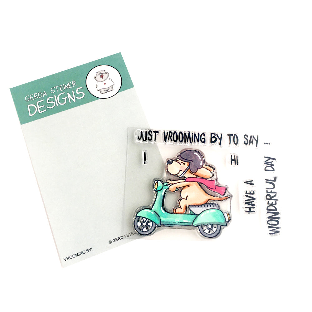 Vrooming By! 3x4 Clear Stamp Set - Clearstamps - Clear Stamps - Cardmaking- Ideas- papercrafting- handmade - cards-  Papercrafts - Gerda Steiner Designs