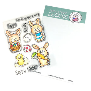 Easter Bunnies 4x6 Clear Stamp Set - Clearstamps - Clear Stamps - Cardmaking- Ideas- papercrafting- handmade - cards-  Papercrafts - Gerda Steiner Designs