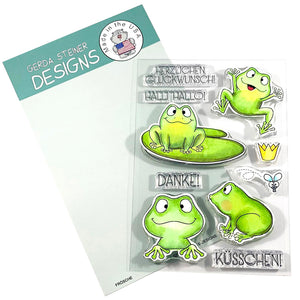Froesche 4x6 Clear Stamp Set (GERMAN VERSION) - Clearstamps - Clear Stamps - Cardmaking- Ideas- papercrafting- handmade - cards-  Papercrafts - Gerda Steiner Designs