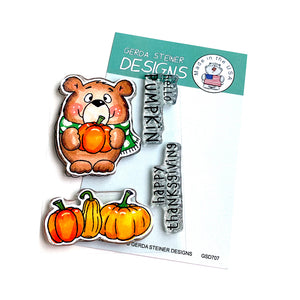 Pumpkin Bear 3x4 Clear Stamp Set - Clearstamps - Clear Stamps - Cardmaking- Ideas- papercrafting- handmade - cards-  Papercrafts - Gerda Steiner Designs