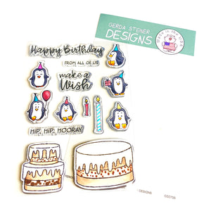 Penguin Cake - 4x6 Clear Stamp - GSD799