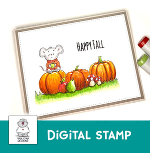 Pumpkin Mouse Digital Stamp