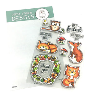 Foxes 4x6 Clear Stamp Set - Clearstamps - Clear Stamps - Cardmaking- Ideas- papercrafting- handmade - cards-  Papercrafts - Gerda Steiner Designs