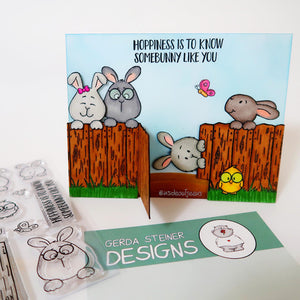 Hoppiness 4x6 Clear Stamp Set - Clearstamps - Clear Stamps - Cardmaking- Ideas- papercrafting- handmade - cards-  Papercrafts - Gerda Steiner Designs