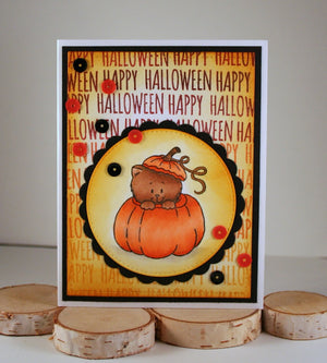 Peekin' Pumpkin Kitty 3x4 Clear Stamp Set - Clearstamps - Clear Stamps - Cardmaking- Ideas- papercrafting- handmade - cards-  Papercrafts - Gerda Steiner Designs