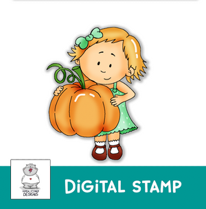 Pumpkin Girl Digital Stamp