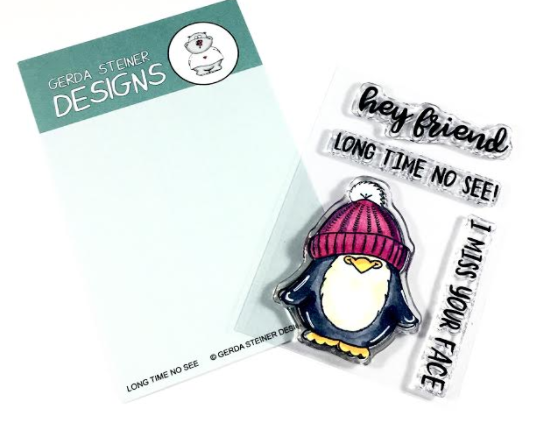 Long Time No See Penguin 3x4 Clear Stamp Set - Clearstamps - Clear Stamps - Cardmaking- Ideas- papercrafting- handmade - cards-  Papercrafts - Gerda Steiner Designs