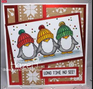 Long Time No See Penguin 3x4 Clear Stamp Set - Clearstamps - Clear Stamps - Cardmaking- Ideas- papercrafting- handmade - cards-  Papercrafts - Gerda Steiner Designs