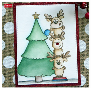 Reindeer and a Tree 4x6 Clear Stamp Set - Clearstamps - Clear Stamps - Cardmaking- Ideas- papercrafting- handmade - cards-  Papercrafts - Gerda Steiner Designs