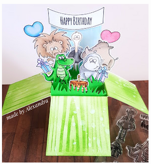 Party Animals 4x6 Clear Stamp Set - Clearstamps - Clear Stamps - Cardmaking- Ideas- papercrafting- handmade - cards-  Papercrafts - Gerda Steiner Designs