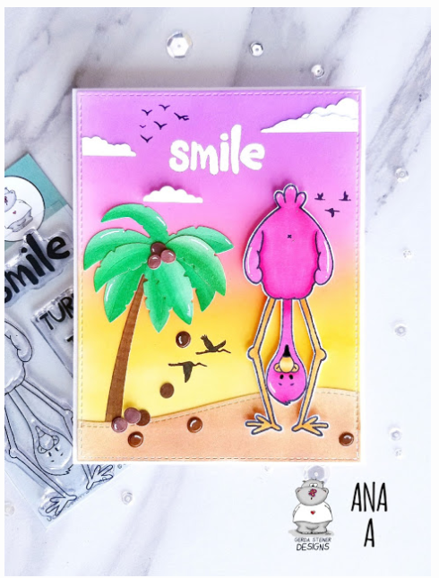 Upside Down Flamingo 3x4 Clear Stamp Set - Clearstamps - Clear Stamps - Cardmaking- Ideas- papercrafting- handmade - cards-  Papercrafts - Gerda Steiner Designs