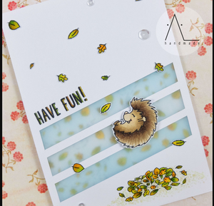 Cheerful Hedgehog 4x6 Clear Stamp Set - Clearstamps - Clear Stamps - Cardmaking- Ideas- papercrafting- handmade - cards-  Papercrafts - Gerda Steiner Designs