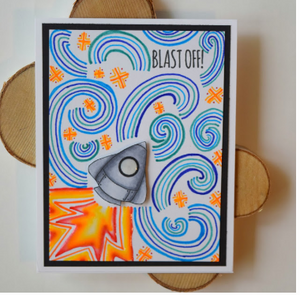 Blast Off 4x6 Clear Stamp Set - Clearstamps - Clear Stamps - Cardmaking- Ideas- papercrafting- handmade - cards-  Papercrafts - Gerda Steiner Designs