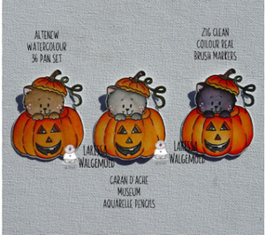 Peekin' Pumpkin Kitty 3x4 Clear Stamp Set - Clearstamps - Clear Stamps - Cardmaking- Ideas- papercrafting- handmade - cards-  Papercrafts - Gerda Steiner Designs