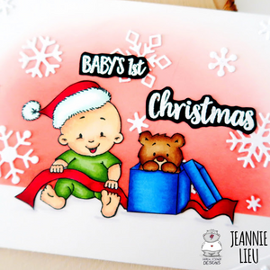 Baby Boy Christmas 3x4 Clear Stamp Set - Clearstamps - Clear Stamps - Cardmaking- Ideas- papercrafting- handmade - cards-  Papercrafts - Gerda Steiner Designs