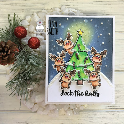 Reindeer and a Tree 4x6 Clear Stamp Set - Clearstamps - Clear Stamps - Cardmaking- Ideas- papercrafting- handmade - cards-  Papercrafts - Gerda Steiner Designs