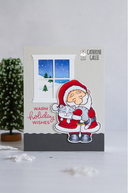 Santa And A Kitten 3x4 Clear Stamp Set - Clearstamps - Clear Stamps - Cardmaking- Ideas- papercrafting- handmade - cards-  Papercrafts - Gerda Steiner Designs