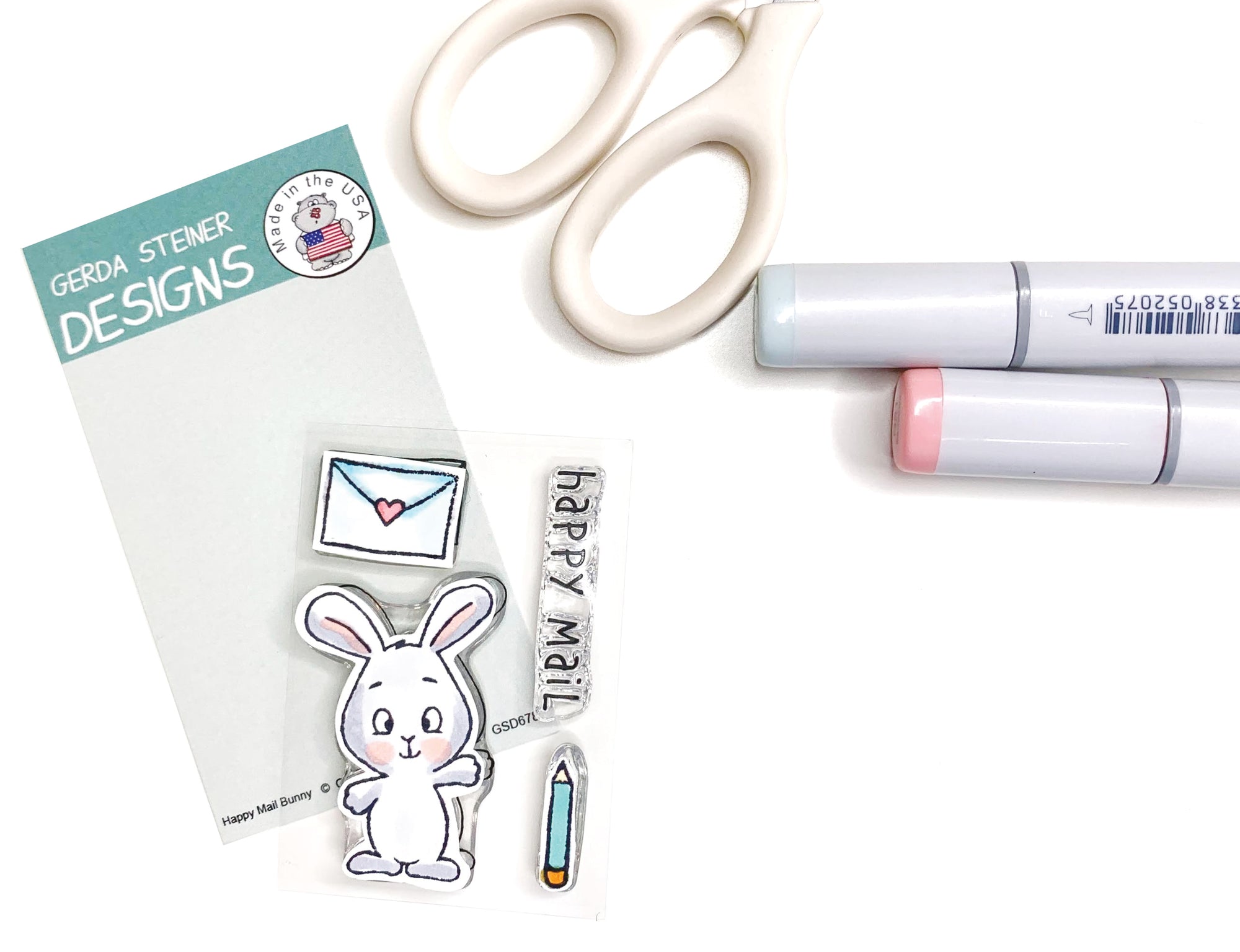 Happy Mail Bunny - Exclusive 2x3 Clear Stamp - Clearstamps - Clear Stamps - Cardmaking- Ideas- papercrafting- handmade - cards-  Papercrafts - Gerda Steiner Designs