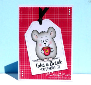 Coffee Mouse Digital Stamp - Clearstamps - Clear Stamps - Cardmaking- Ideas- papercrafting- handmade - cards-  Papercrafts - Gerda Steiner Designs